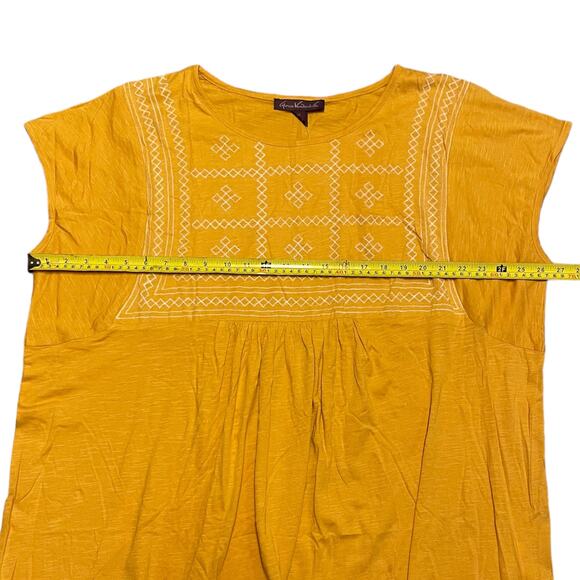 Gloria Vanderbilt Yellow Sunflower Babydoll Plus Size Shirt 3X - Picture 4 of 4